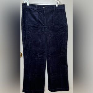 Boden Navy Blue Wide Wale Corduroy, Wide Leg Pants, Women’s sz 14